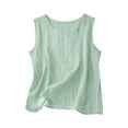 thumbnail image 4 of Valueadd Women's Cotton Linen Tank Tops Casual Summer Shirt Basic Sleeveless Layering Camisoles Beach, 4 of 4