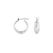 Brilliance Fine Jewelry Sterling Silver Filigree Hoop Earrings,