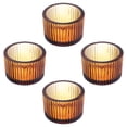 thumbnail image 1 of Uxcell 4 Piezas Soporte de Vela Tea Lights Soportes de Vela de Vidrio para Decoración de Centro de Mesa de Boda Cena Fiesta Marrón, 1 of 6