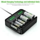 EBL LCD Chargeur de Batterie Individuel Universel pour Aaaa C D Batteries Rechargeables - 5000mAh C Batterie x 2, 10000mAh D – image 3 sur 5