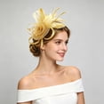 thumbnail image 2 of Women's Elegant Hair Band Delicate Headpiece Colorful Feather for Performances and Parties,Yellow,One Size, 2 of 3