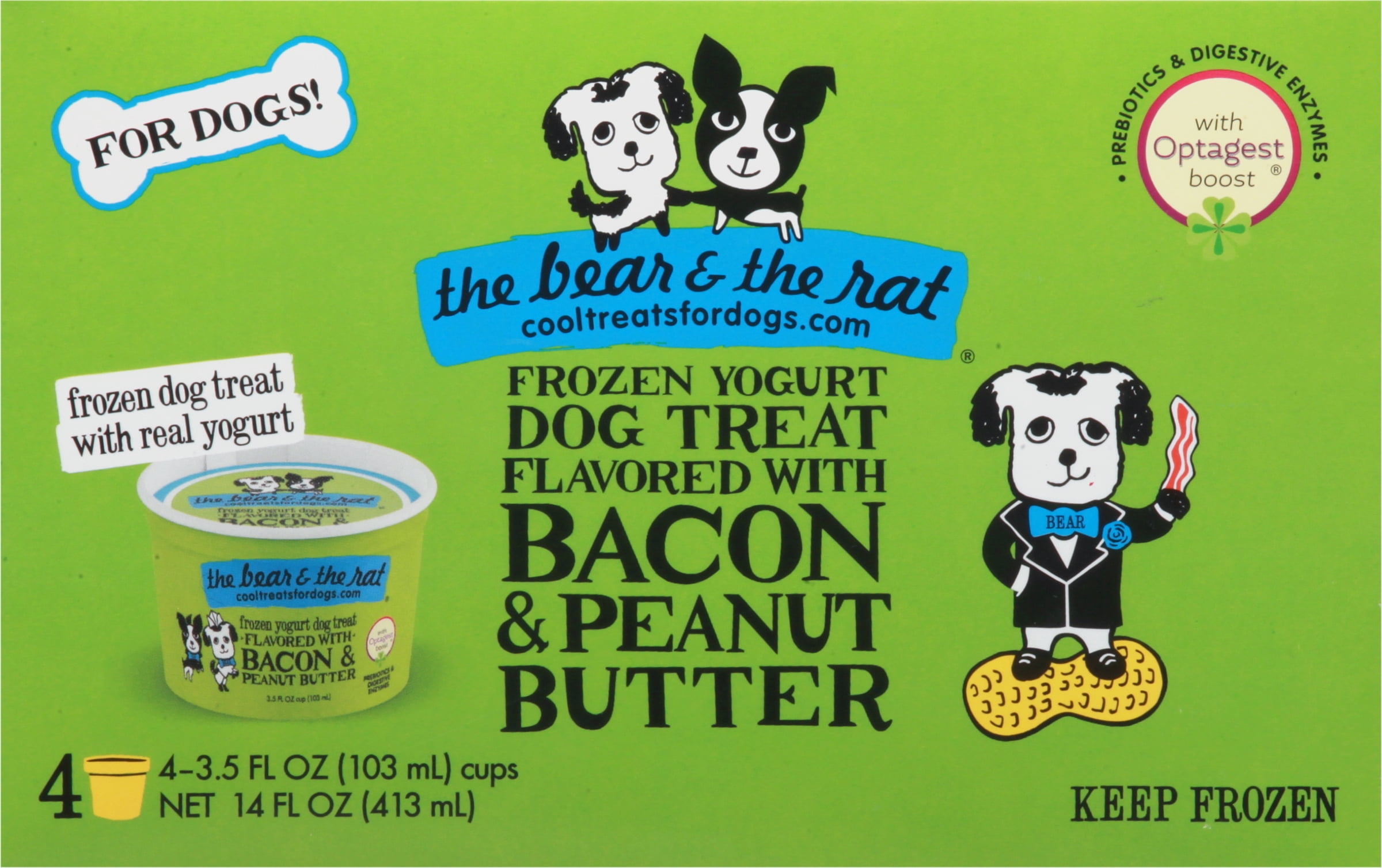 The Bear and The Rat Frz Yog Dog Treat with Bacon & Peanut Butter, 3.5 fl oz