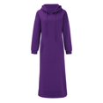 thumbnail image 2 of DondPO Maxi Dress for Women Hoodie Dress Women's Loose Hooded Long Dress Padded Sweatshirt Casual Fashion Dress Large Pocket Dress Casual Dresses Long Sleeve Dress Purple Dress L, 2 of 8