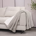 thumbnail image 4 of Mellowdy Faux Rabbit Fur Throw Blanket (Milky White, 50x60 inches) - Luxury, Silky, Fluffy Throw, 4 of 8