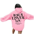 thumbnail image 6 of Jesus Loves You Hoodie Christian Faith Sweatshirt for Teen Girls Long Sleeve Jesus Hoodies Christian Religious Sayings Pullover Sweater Oversized Bible Verse Sweatshirts Pink S, 6 of 6