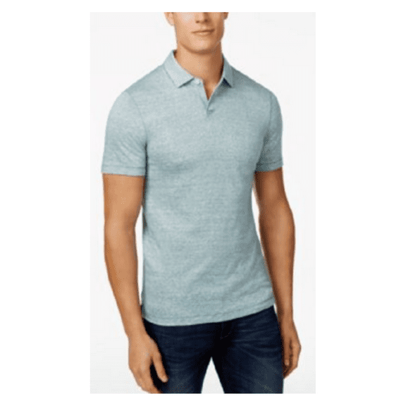 Michael Kors Men's Textured Striped Polo , Lagoon, Size S, MSRP $89