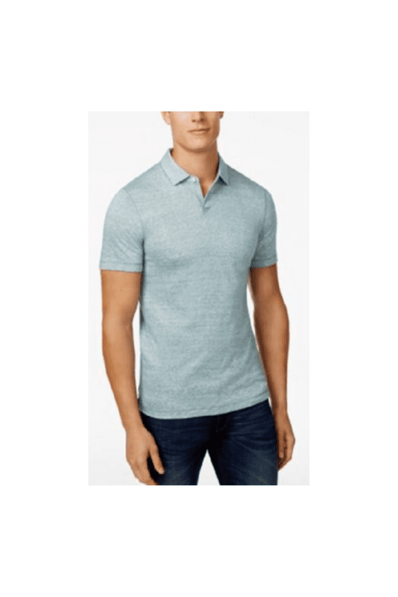 Men's Textured Striped Polo , Lagoon, Size S, MSRP $89