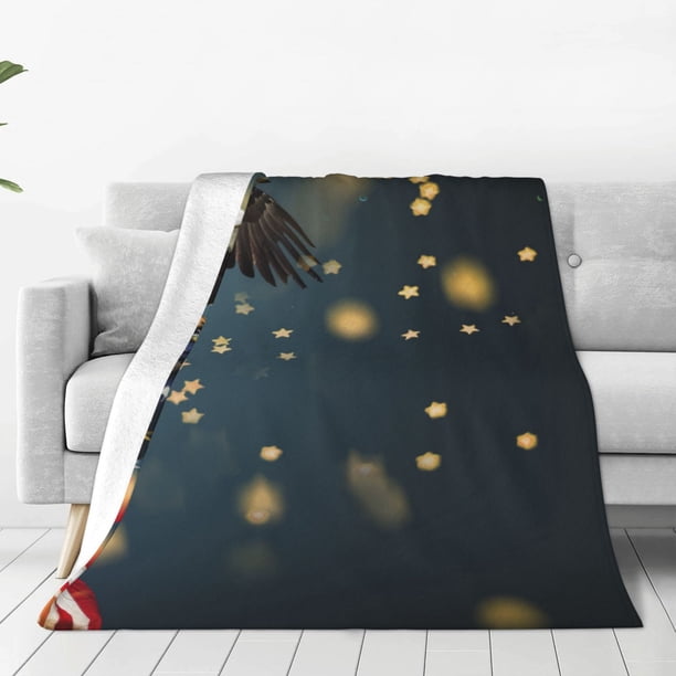 Balery North American Bald Eagle Manta de Felpa Suave y Acogedora – Cobija de Franela Aterciopelada para Cama, Lavable y Cálida para Sofá, Mascotas, Transpirable-40"x30"