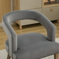 thumbnail image 5 of Accent Chair, Velvet Upholstered Armchair,&nbsp;PAPROOS Barrel Open Back Reading Armchair, Modern Accent Chair with Weathered Solid Wood Legs for Living Room Bedroom, Club, Gray, 5 of 8