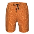 thumbnail image 4 of Kdxio Orange Glitter Pattern Mens Casual Shorts - Drawstring Summer Beach Sports Shorts for Men, 4 of 9