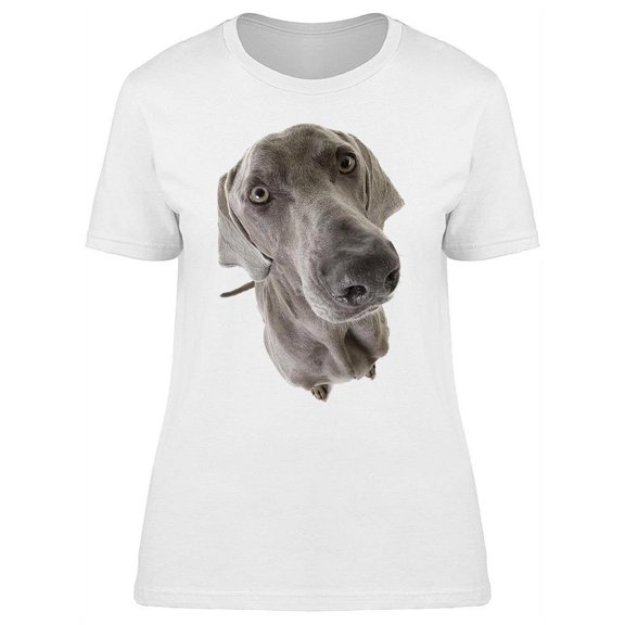 Weimaraner Face Close Up T-Shirt Women -Image by Shutterstock, Female x-Large