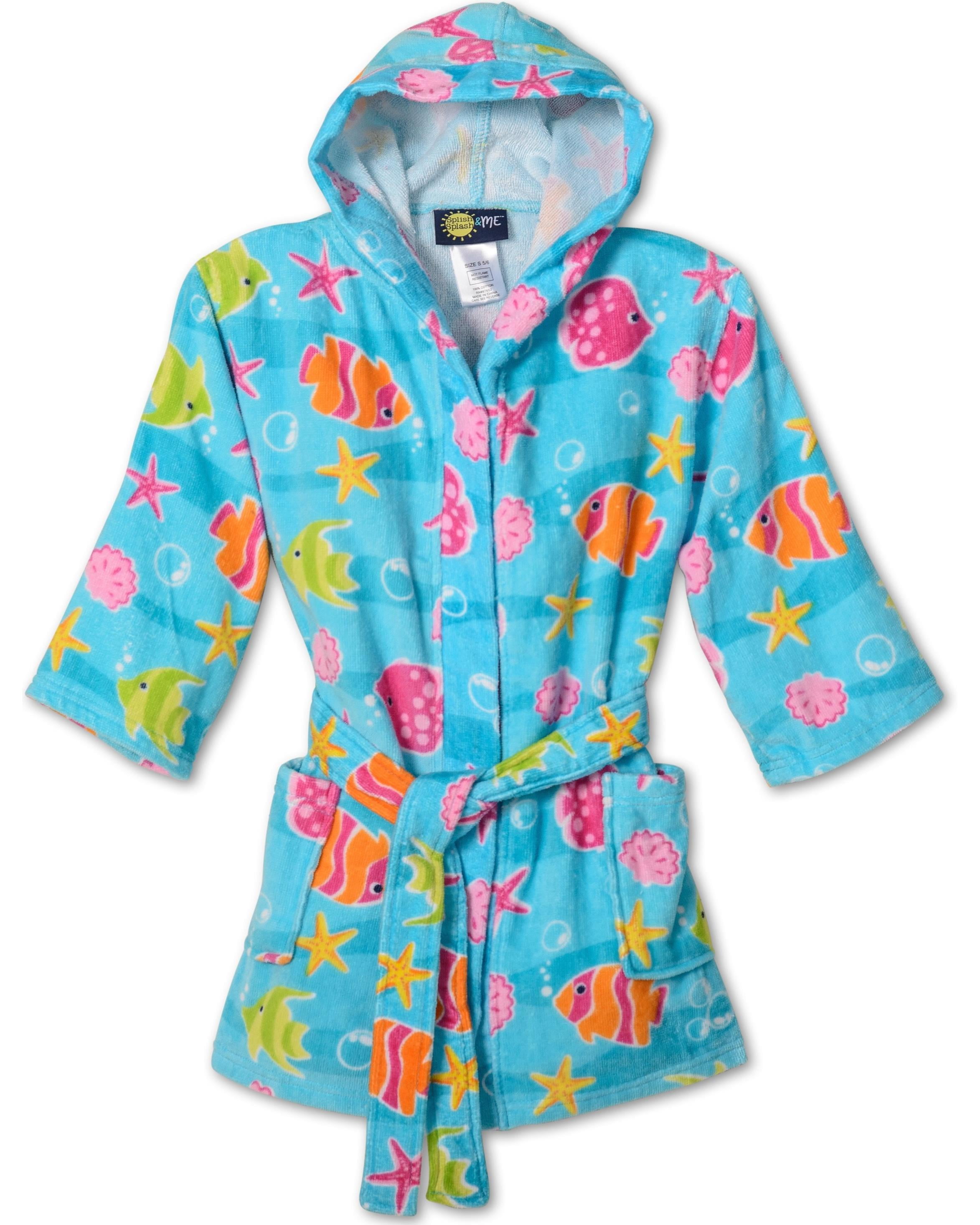 Komar Kids Girls Cotton Hooded Terry Robe Cover Up, Kids Sizes 312