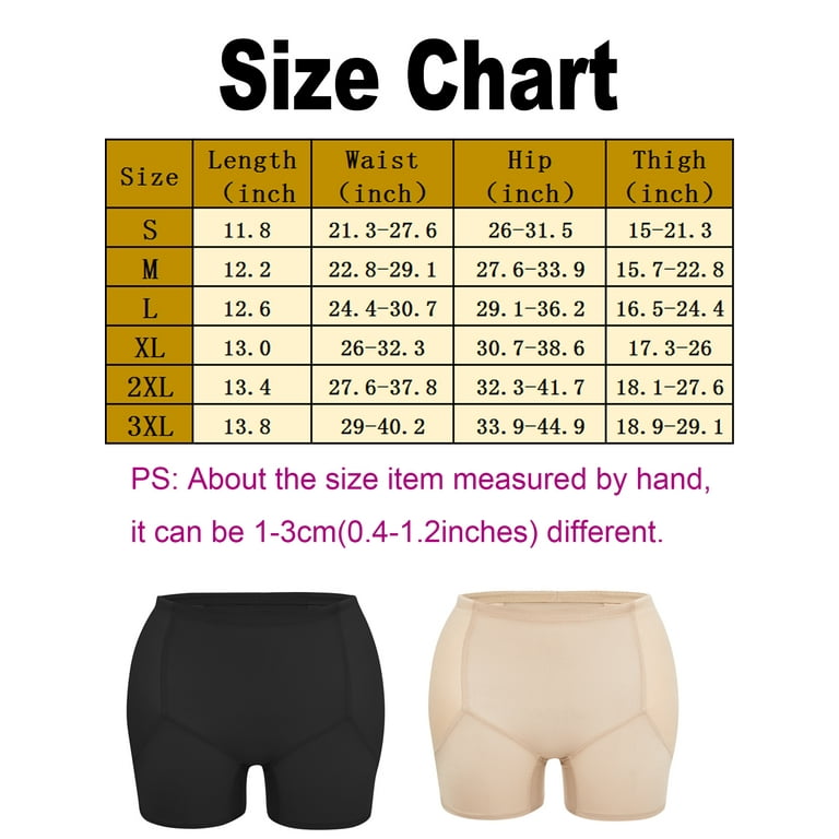 Letresor Womens Butt Enhancer Removeable Padded Panties Plus Cycling Shorts  Shapewear Foam Buttock Hip Pads Lifter. - Price History