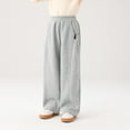 thumbnail image 6 of Tween Sweatpants Girls High Waisted Wide Straight Leg Athletic Pants with Pocket Boys 11-12 Years Pants, 6 of 8