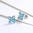 thumbnail image 6 of Juwaliy March Birthstone Earrings Blue Butterfly Earring Stud Aquamarine 925 Sterling Silver Women Jewelry Wife Valentines Christmas Mother's Day Gift, 6 of 8
