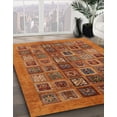 thumbnail image 3 of Ahgly Company Machine Washable Indoor Round Abstract Papaya Orange Area Rugs, 3' Round, 3 of 7