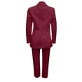 thumbnail image 6 of SELONE Blazer Jackets for Women 2 Piece Outfits Dressy Pants Sets Ladies Fashion Casual Slim Solid Color Suit Suit Office Two-piece Suit 36-Wine S, 6 of 6