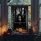 thumbnail image 4 of Calcomanía de ventana de fantasma de Halloween, cortina de puerta, mujer aterradora, decoración de fiesta para colgar en la ventana, 4 of 6
