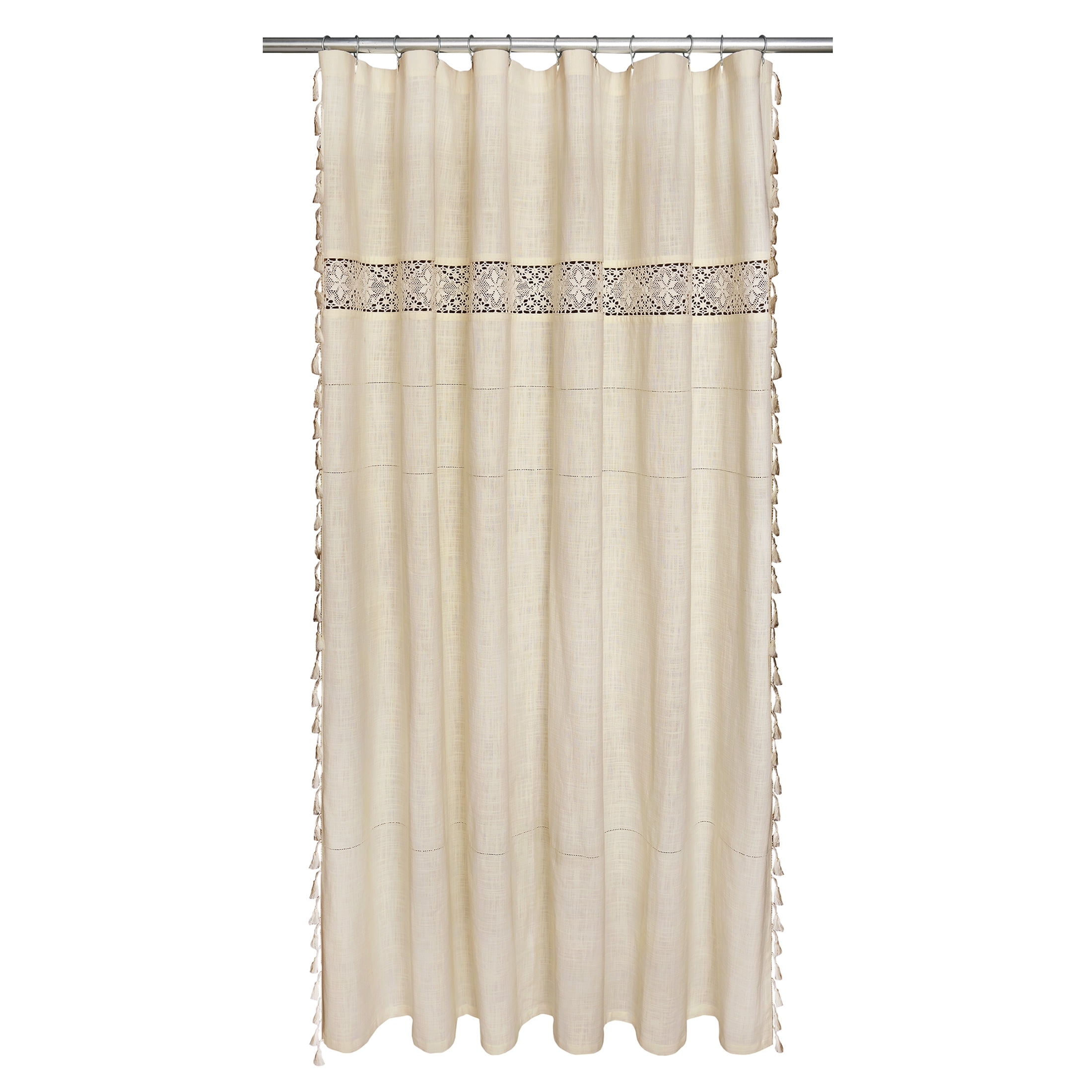 Better Homes & Gardens Corinne Crochet Shower Curtain, Ivory, 100% Cotton, 72 in x 72 in