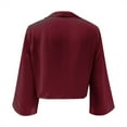 thumbnail image 5 of felwors Women Shrug Soft Chiffon Open Front Sheer Sleeve Bolero Cardigan for Evening Dress Red, One Size, 5 of 5