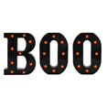 thumbnail image 1 of Decoraciones de Halloween para interiores: 4 letras LED iluminadas, letreros de marquesina con la frase Boo y Ghost para decoración de pared de cocina y sala de Halloween, letras de marquesina de, 1 of 5