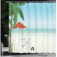 thumbnail image 4 of Ambesonne Nature Scene Shower Curtain, Graphic Beach Chill, 69"Wx84"L, Pale Blue and Multicolor, 4 of 5