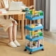 thumbnail image 4 of Zapatero para armario, organizador y almacenamiento de armario, carrito de almacenamiento con ruedas de 4 niveles, organizador de plástico multiespacio para cocina, sala de estar, oficina y baño., 4 of 8
