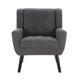 thumbnail image 6 of Knubmt Modern Arm Chair with Black Legs, Soft Upholstered Accent Chair for Living Room, Bedroom, Home, Office, Gray, 6 of 9
