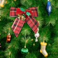 thumbnail image 5 of 5PCS Christmas Bows with Bells Decoration - Buffalo Plaid Bowknot Xmas Trees Hanging Ornaments Craft Present Christmas Decor for Festival Wedding Party (3.15"*3.15"), 5 of 9