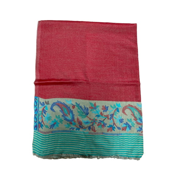 Red and Beige Modal Scarf with Kani Prints For Women Exquisite Unique Summer/Spring Collection Lightweight Soft Scarf Shawl Wrap
