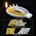 thumbnail image 4 of Birthday Candle Number Gold White Glitter with Crown Cartoon Creative Party Cake Topper Decoration, Festive Numeric Candle for Celebration, Royal Themed Cake Decor Supplies, 4 of 5