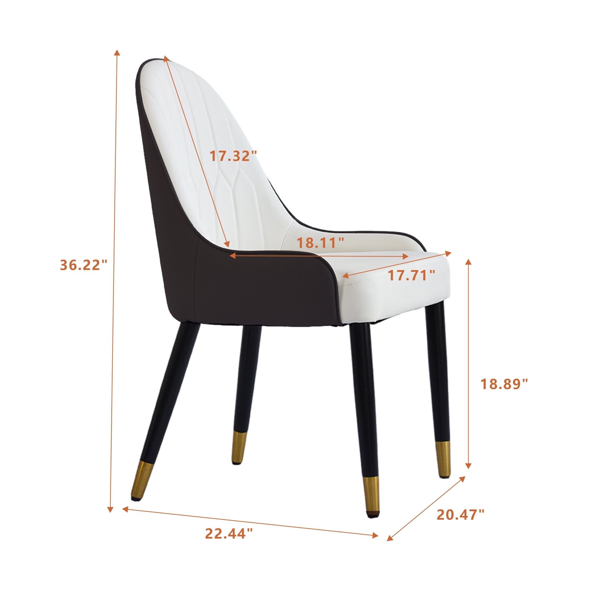 bokifol Upholstered Dining Chairs Set of 2, Modern Armless Chairs for Kitchen, Dining Room Chairs Metal Legs