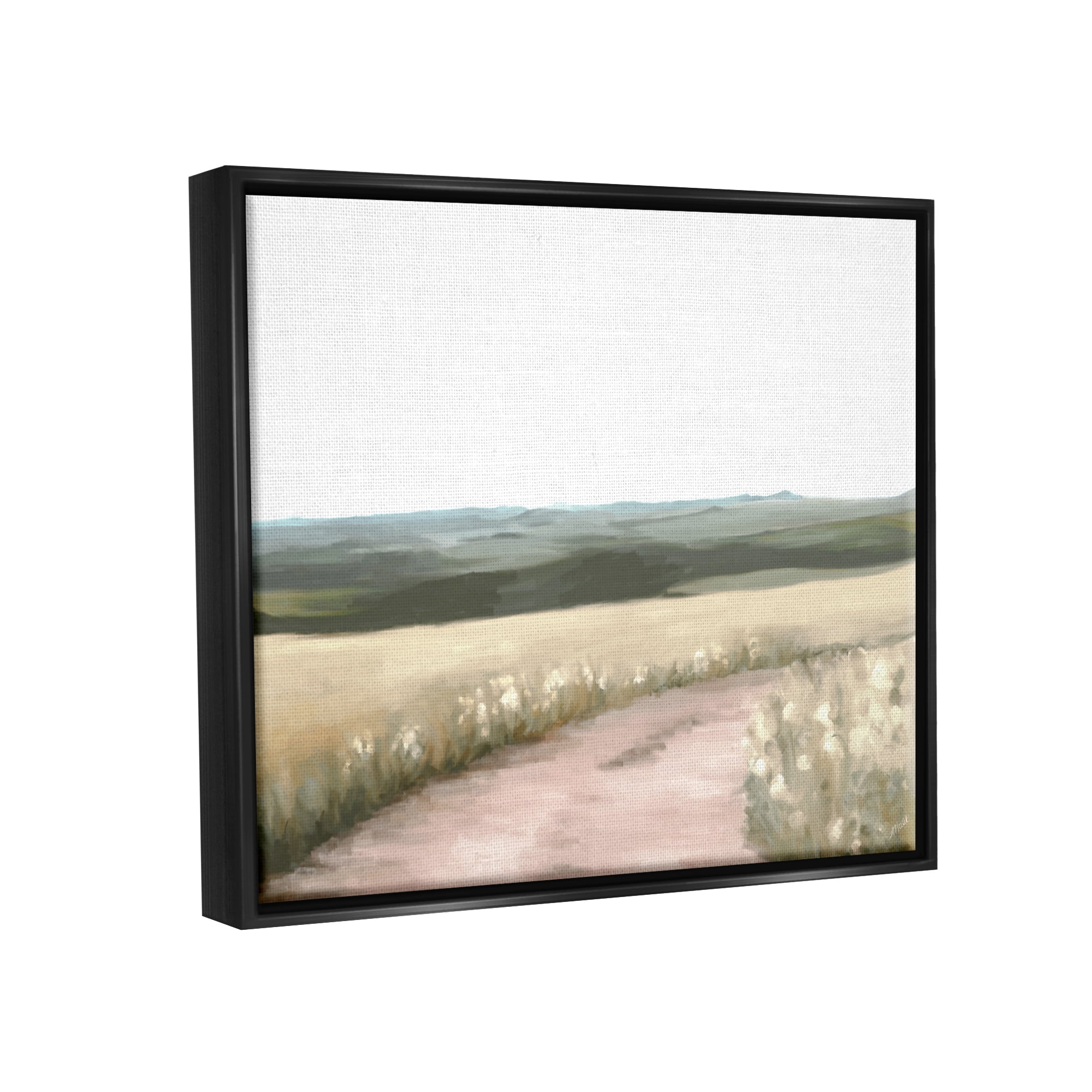 Stupell Industries Country Trail Scenery Nature Painting Black Floater Framed Art Print Wall Art, 21 x 17