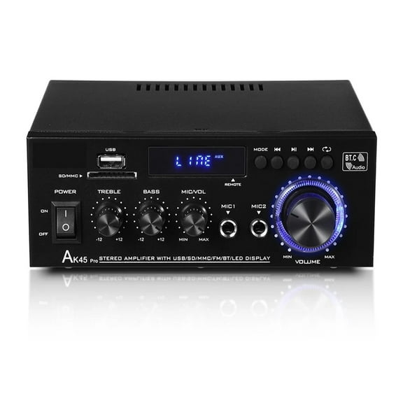 Digital Amplifier Channel 2.0 Bluetooth AMP Bass Speaker Rated Power 50W×2 for Home Car ,Bass & Treble Control
