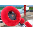 thumbnail image 1 of Hot 3Pcs/Set Woolen Winter Soft Warm Fuzzy Steering Wheel Cover Long Plush Handbrake Car Accessory, 1 of 7