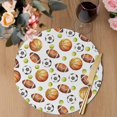 thumbnail image 3 of Brown Basketball Football Round 13 Inch Placemats Set of 6, Modern Art Ball Watercolor HeatResistant Non Slip Place Mats for Dining Table, Wipeable Braided Kitchen Table Mats for Housewarming, 3 of 9
