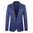 thumbnail image 2 of Wrtxtat Men's Suit Blazer Jacket Slim Fit Casual One Button Lightweight Sport Coats Formal Dress Daily Business Suit Jacket Navy L, 2 of 4