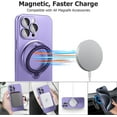 thumbnail image 2 of Magnetic for iPhone 15 Pro Case with Ring Holder Compatible with Magsafe Cover Camera Lens Protector Shockproof Soft TPU 360° Rotatable Kickstand Phone Case for iPhone 15 Pro Purple, 2 of 13