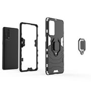 For OPPO Realme X7 Pro UltraShockproof PC + TPU Protective Case with Magnetic Ring Holder(Black)