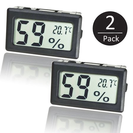 2-pack Mini LCD Digital Electronic Temperature (Degree) Humidity Meter Indoor Thermometer Hygrometer