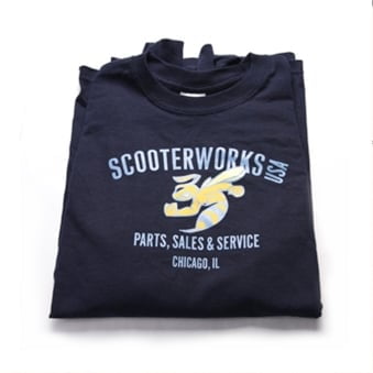 Long Sleeve T-Shirt (Scooterworks Fightin Wasps, Navy) - SMALL