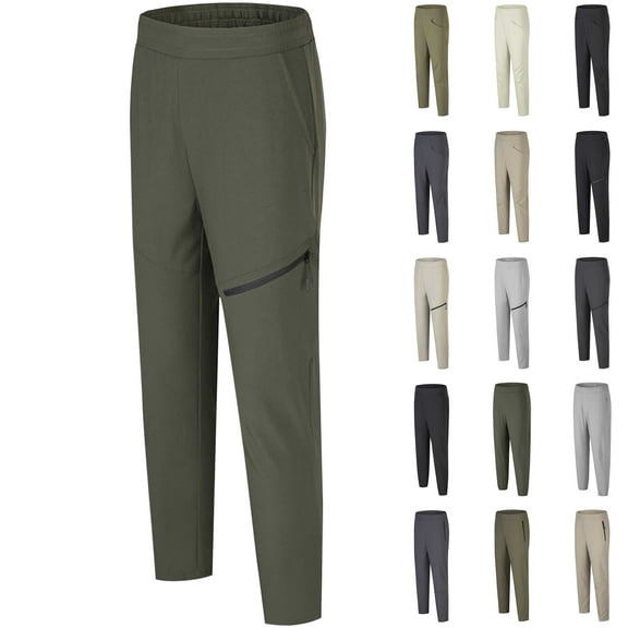 QATAINLAV Mens Casual Open Bottom Sweatpants Basic Long Joggers Pants with Pockets Solid Color Athletic Workout Running Sweat Pants Army Green L Clearance Items