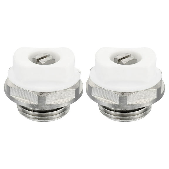 REGALWOVEN 3/8" BSP Male Thread Manual Radiator Air Vent Plug Valves, 2 Pack Nickel Plated Brass Plug