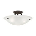 thumbnail image 2 of Livex Lighting Livex Oasis 16" Wide Bronze and Alabaster Bowl Ceiling Light, 2 of 11