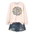 thumbnail image 4 of Alun Womens Long Sleeve T Shirts Happy Easter Festival Letter Print and Graphic Tee Tops 2026 Spring and Summer Casual Clothes Soft Comfortable Workout Leisure T-Shirt 1-Beige M, 4 of 4
