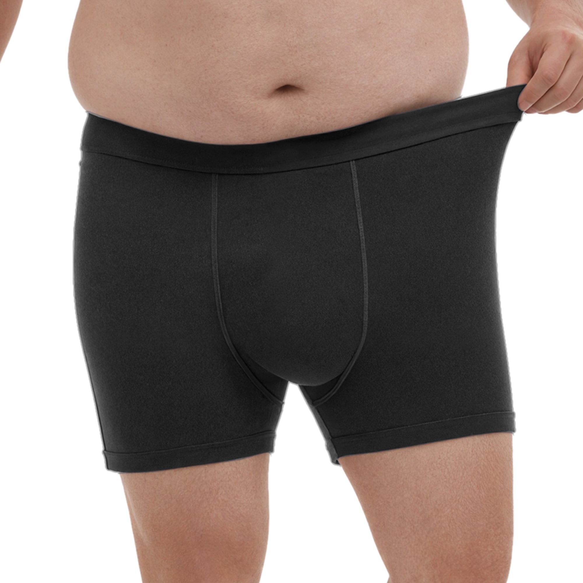 DARING DIVA Men's Big Tall Stretch Waistband Mid-Waisted Underwear 4XL Black