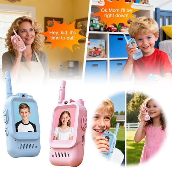 Video Walkie Talkie Toys, Video Walkie Talkies for Kids, Handheld 2 Pack Rechargeable Video Intercom, Indoor Outdoor Toys for Family Games, Outside, Camping, Hiking for Boys Girls