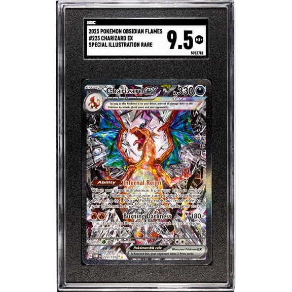 Graded 2023 Pokemon Obsidian Flames Charizard EX SGC 9.5 #223 Trading Card