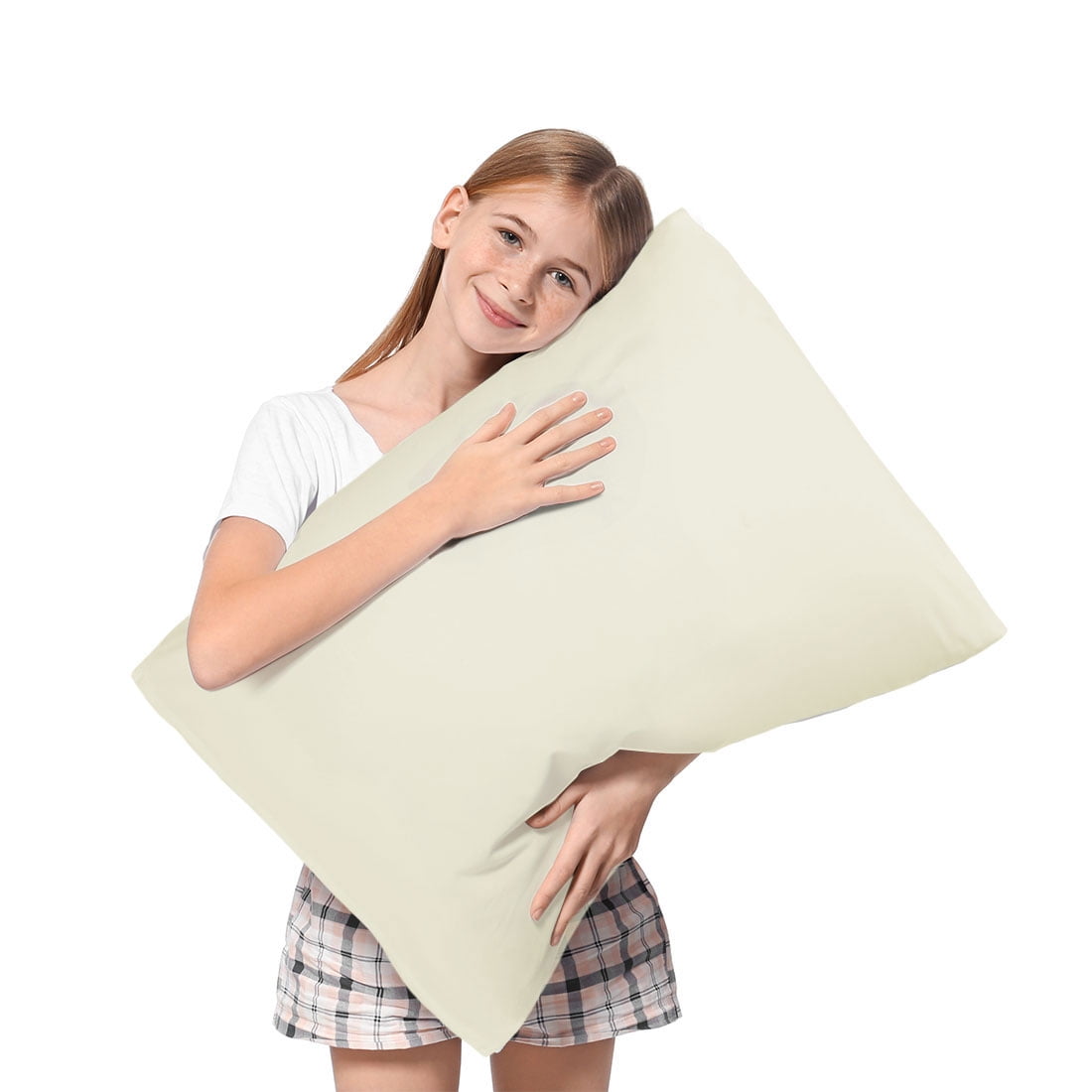 Unique Bargains 4-Piece Soft Microfiber Pillowcases Beige Queen(20"x30")