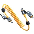 thumbnail image 1 of Cable de carga Jixivor 4 en 1 USB C en espiral de 100 W para iPhone, 1 of 7